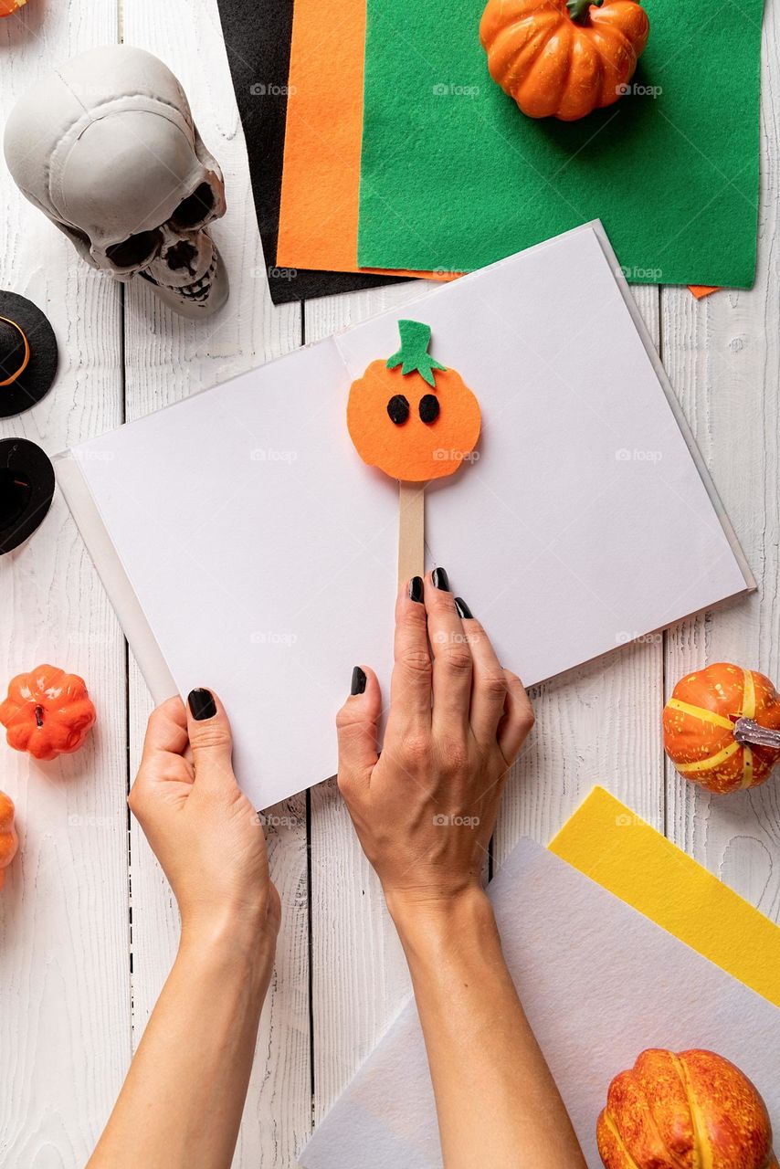 Halloween spooky flatlay