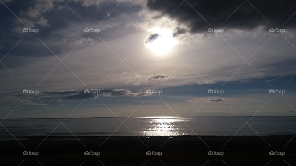 Sun rises from the Mediterranean sea