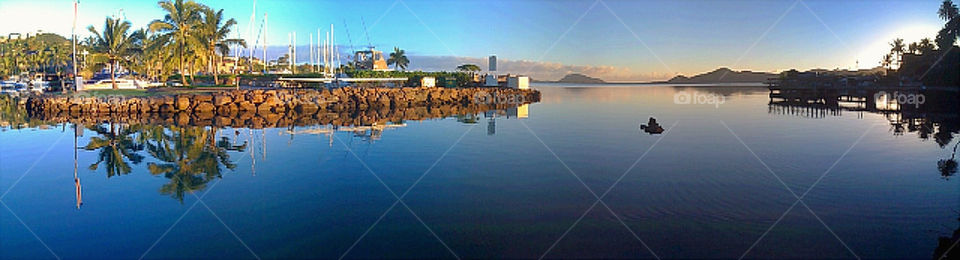 ocean morning panorama harbor by gojuguy
