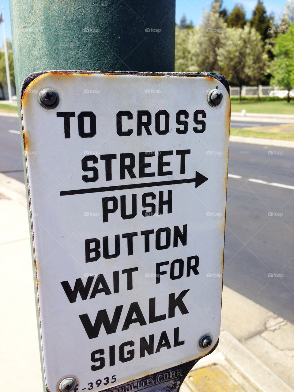 Push button to cross street