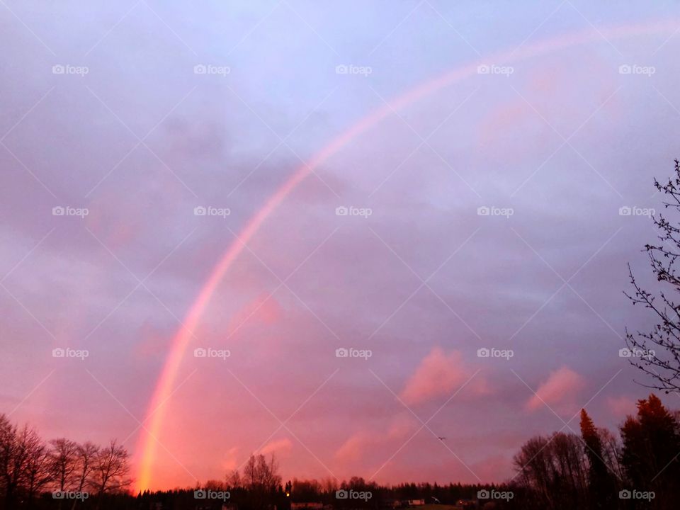 Rainbow at sunset