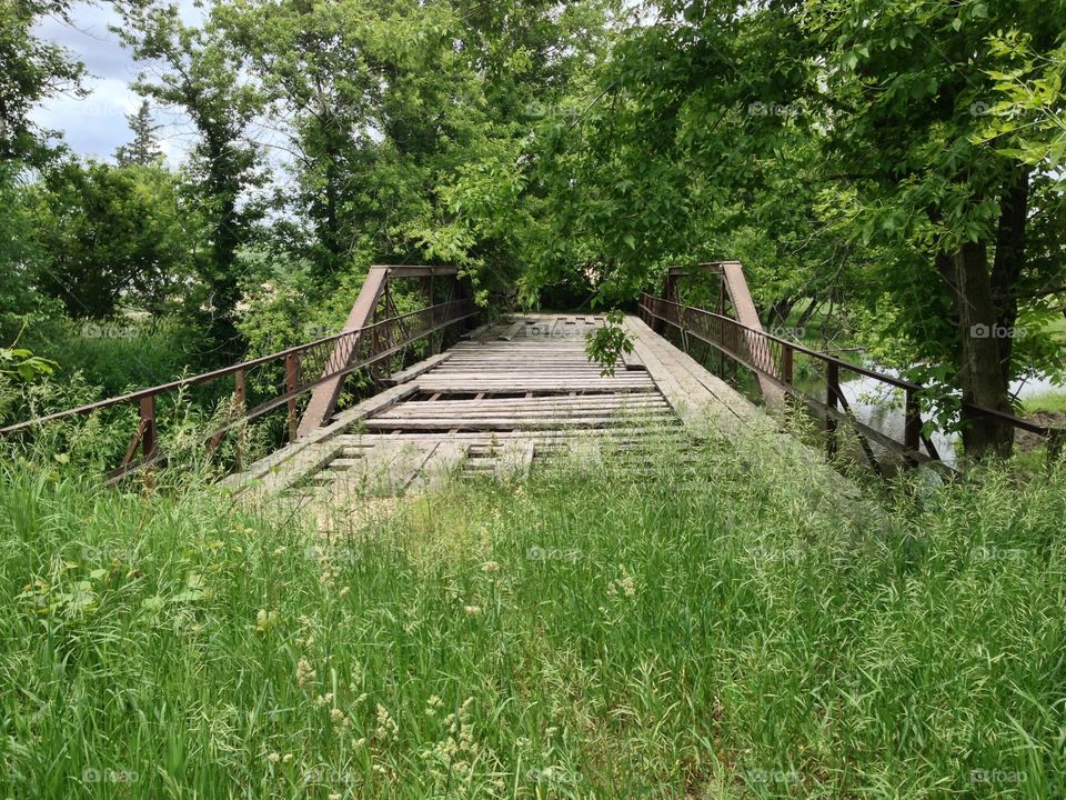 Historic Mill Creek Bridge. Posted to the National Register of Historic Places. Iowa