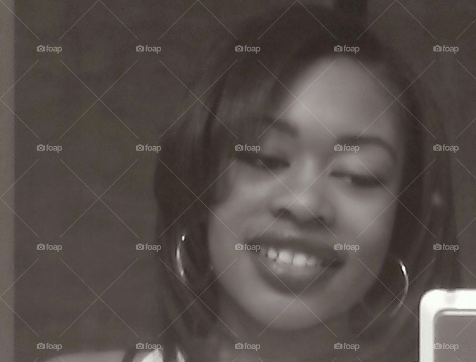 black & white selfie. just me taking a selfie
