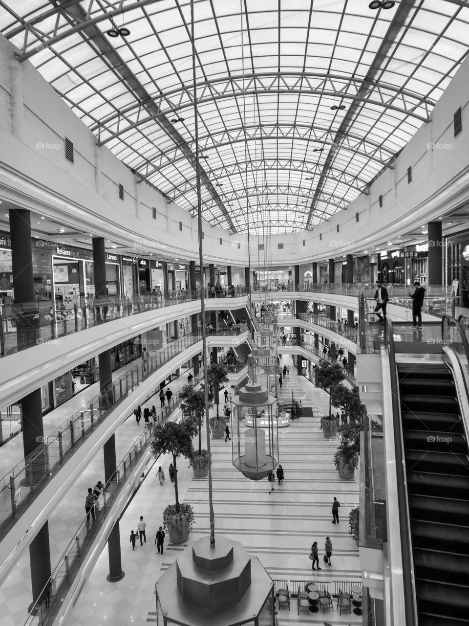 Architectural view of a shopping mall