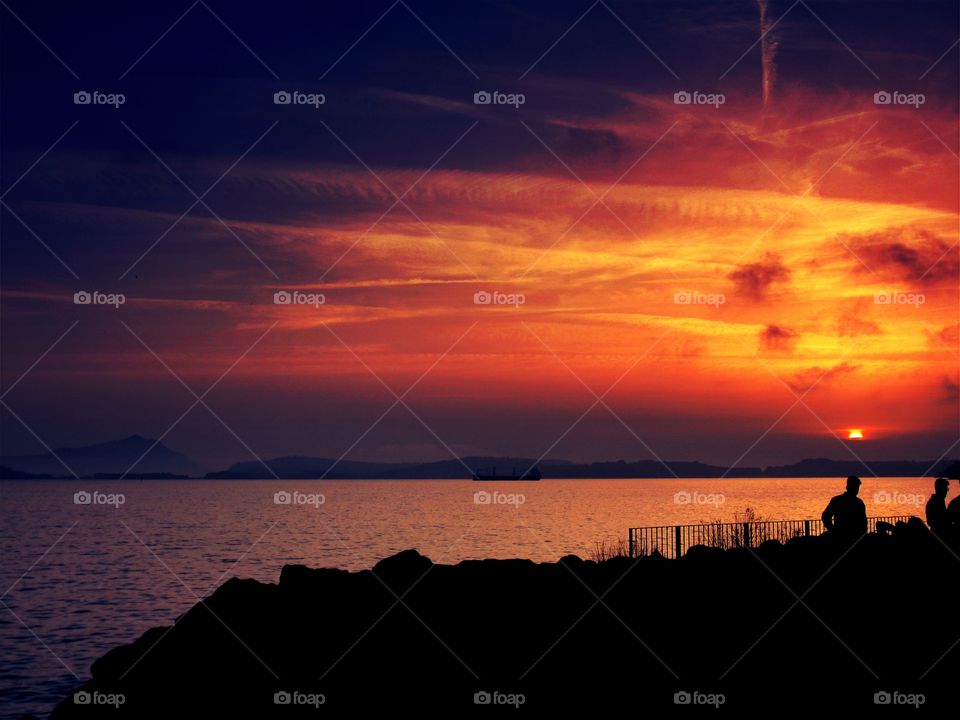 Dramatic sky over seascape