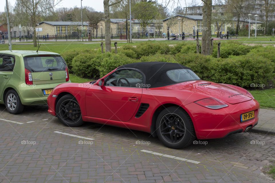 Red Porsche Car At Amsterdam The Netherlands 6-4-2024