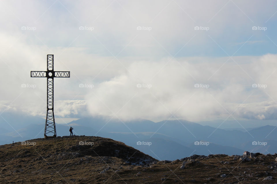 christian cross on th summit