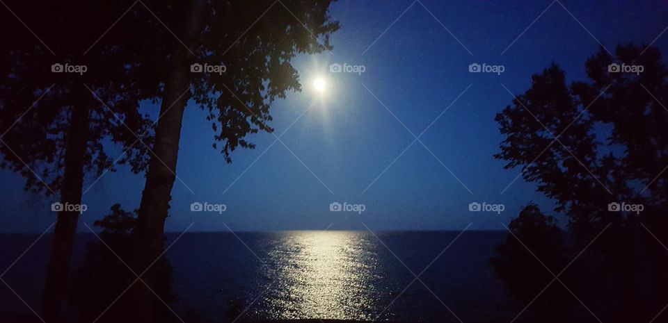 Blue Moon Over Lake Superior