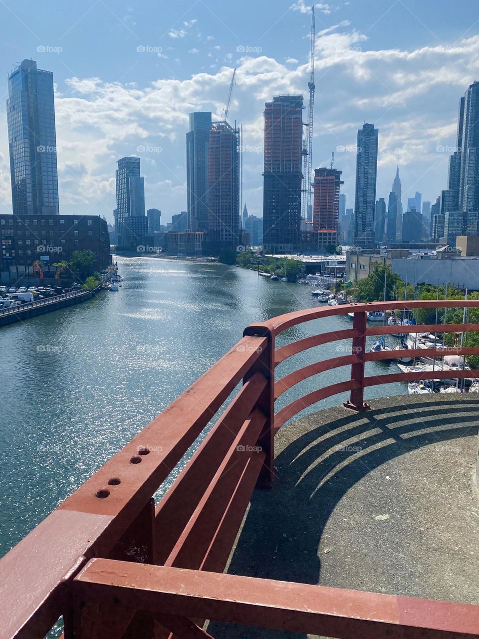This beautiful location is “Newtown Creek”, an ocean inlet of the “East River” as seen from the central viewing outpost of the “Pulaski Bridge”. On a clear day one can easily see all the way to “Manhattan” from here. 2023. Hypnotic Productions