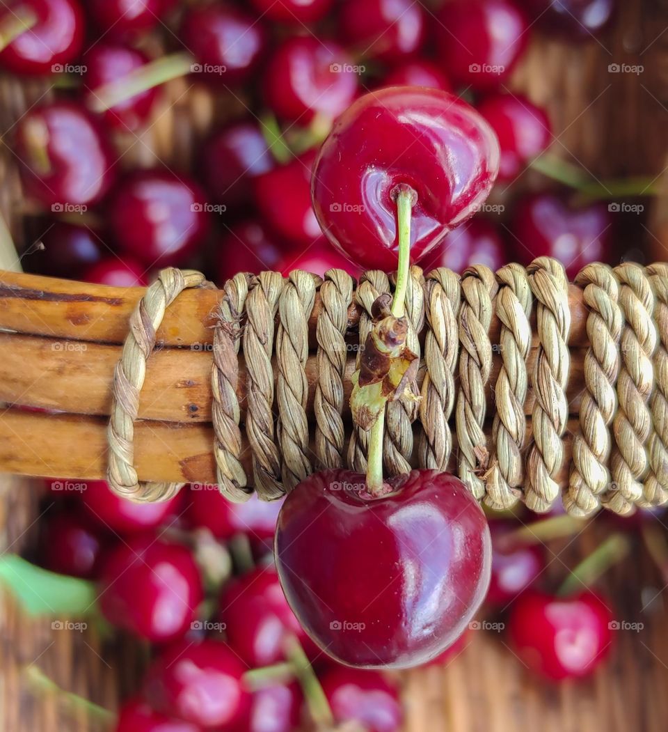 Focus on two tasty cherries