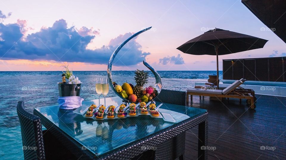 Perfect dinner in Maldives