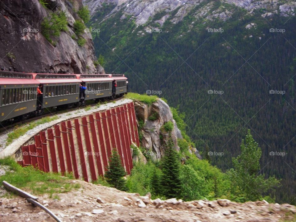 Train ride through mountains