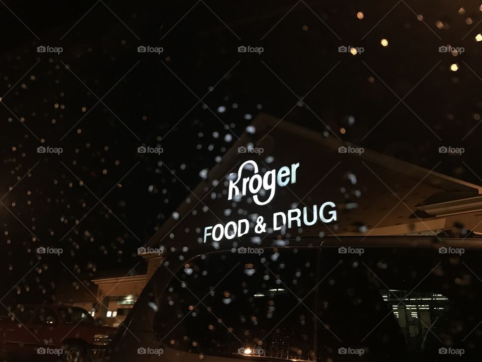 Kroger store sign at night