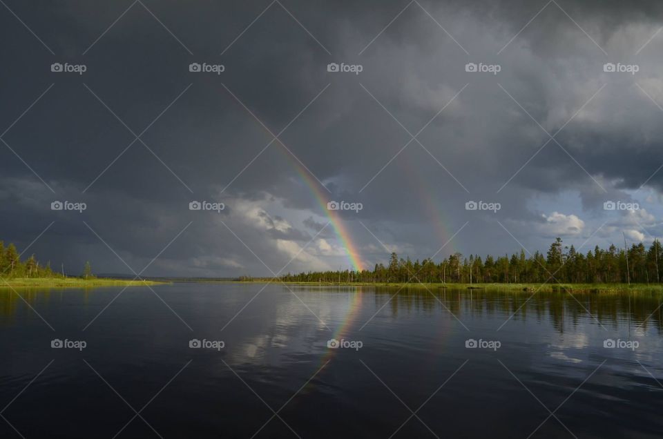 Double bow in a swedish lake