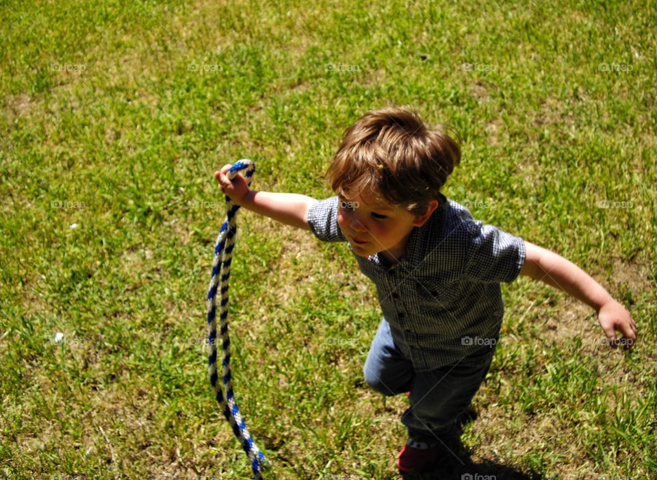 Young Boy Running Free
