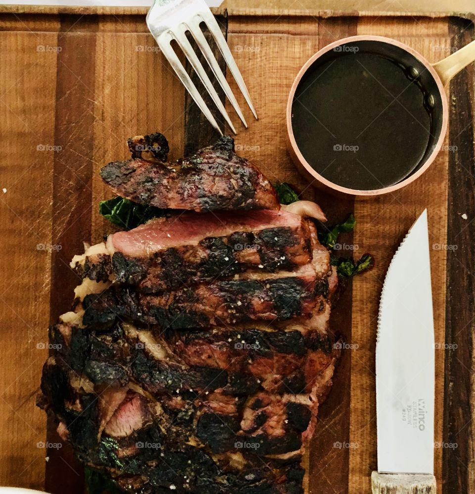 Closeup View Of A Ribeye Steak From Highway Bar And Restaurant In Long Island New York