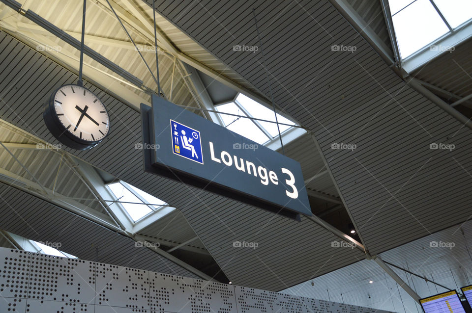 Lounge 3 Sign At Schiphol Airport The Netherlands