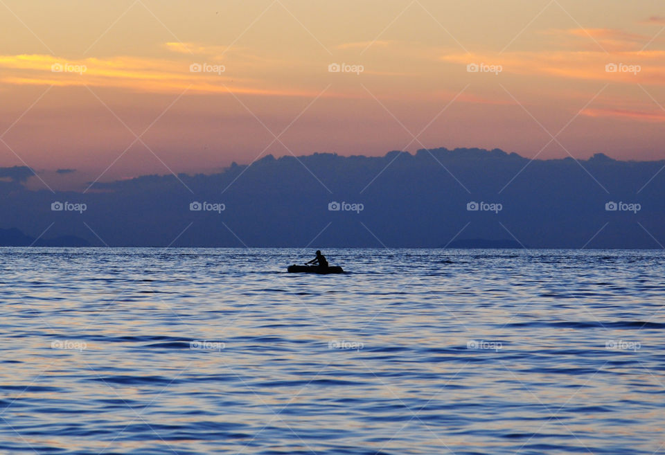 Morning fisherman's boat 