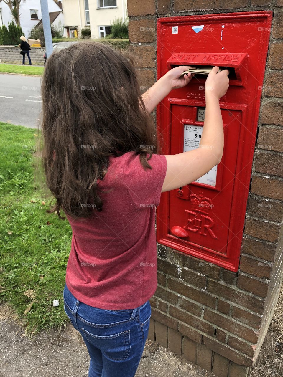 Girl posting letter