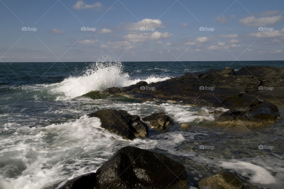 Rocks and waves