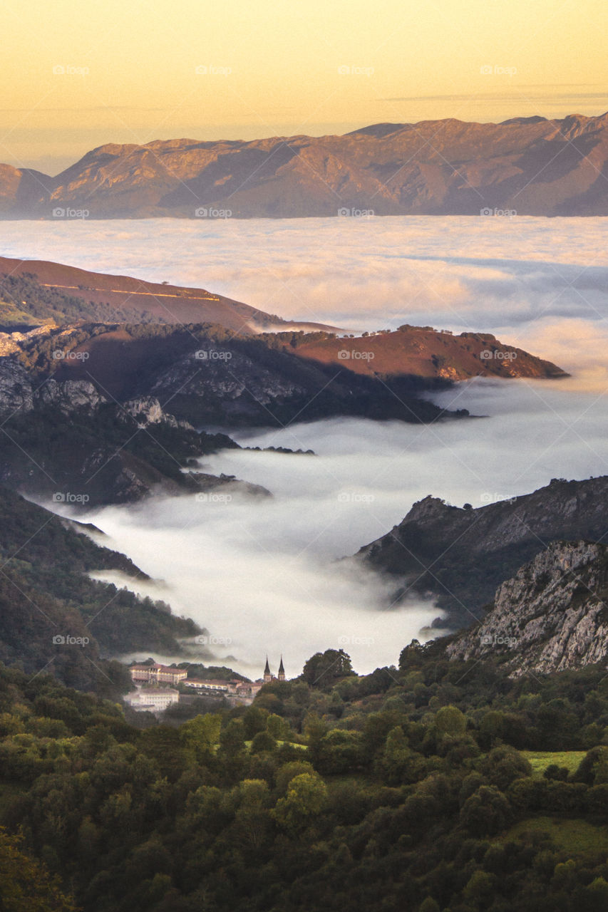 A beautiful sunrise in Covadonga.