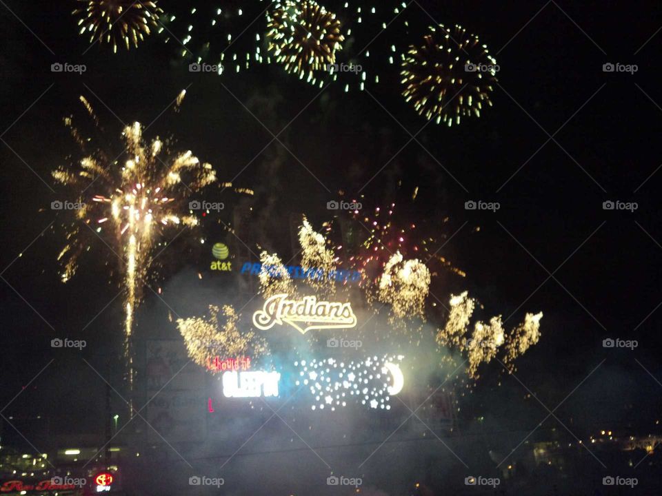 Fireworks Show at Cleveland Indians Game