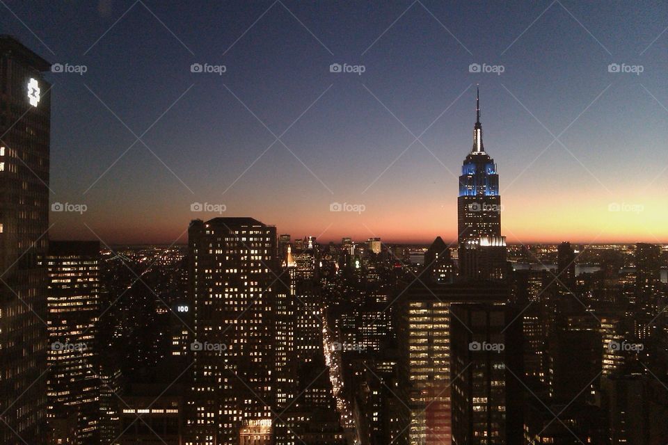 NYC dusk skyline