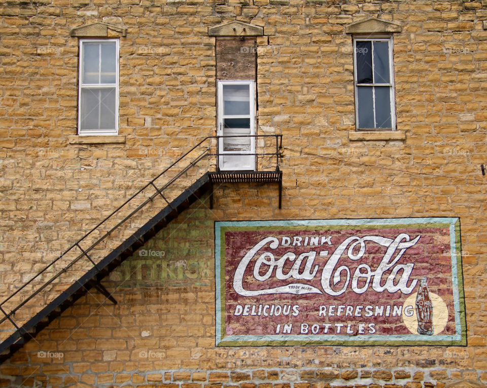Vintage Coca-Cola Painted on Stone Building