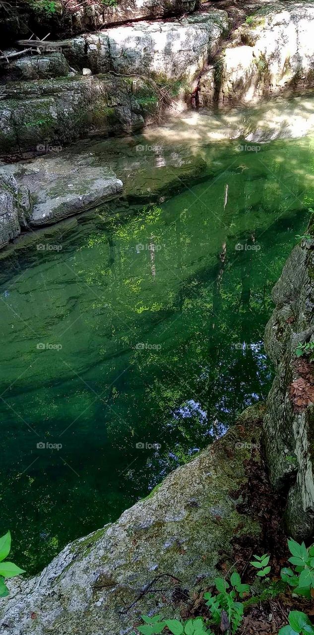 deep clear cold water