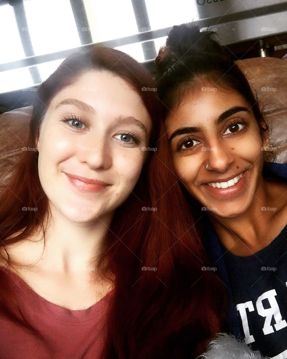Portrait of two female friends