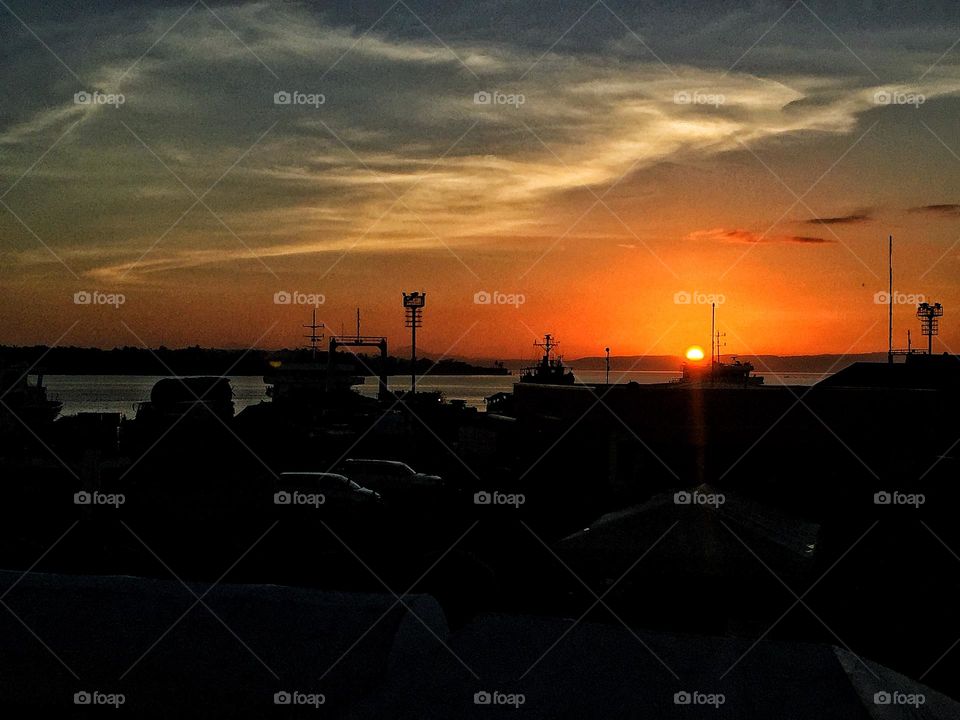 Sunset at the port of Tagbilaran, Bohol