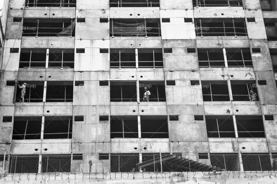 A people working in construction site