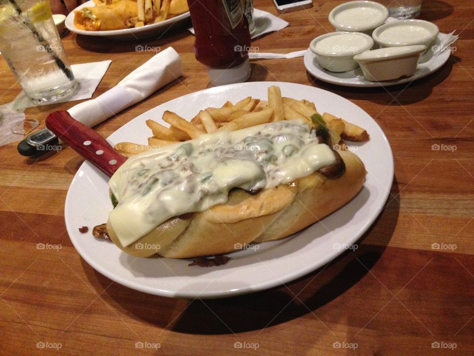 Philly cheesesteak. Cheesesteak sandwich