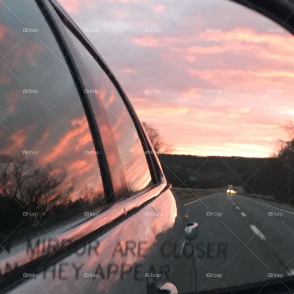 Sunrise in the mirror