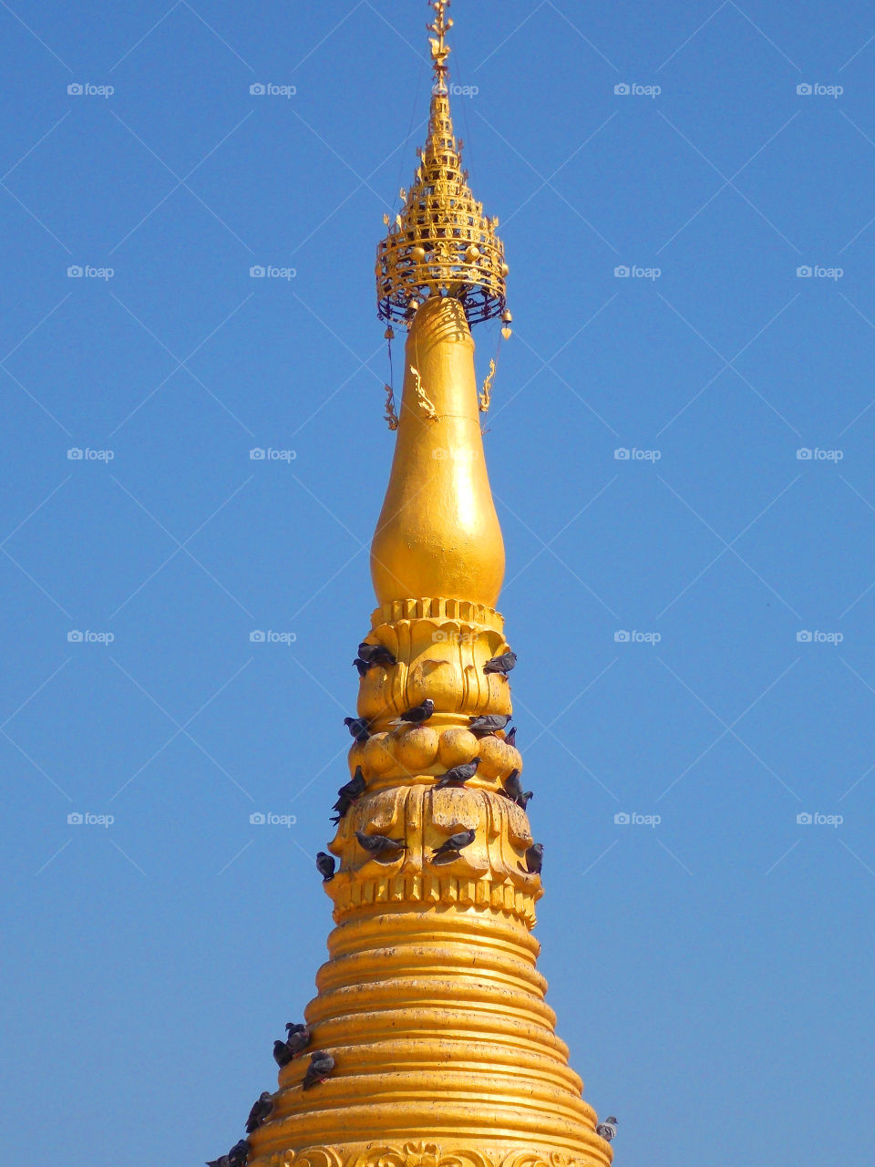 gold pagoda. gold pagoda temple myawaddy myanmar