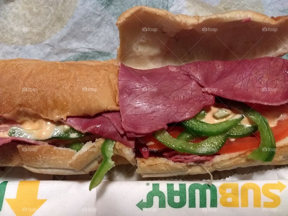 Subway Ruben with top toppings