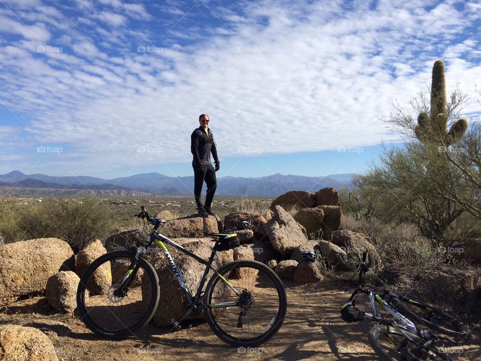Mountain biker at Browns Ranch in Scottsdale, Arizona