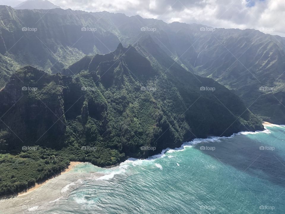 Kauai, Hawaii - Our Helicopter Tour View Over The Beach