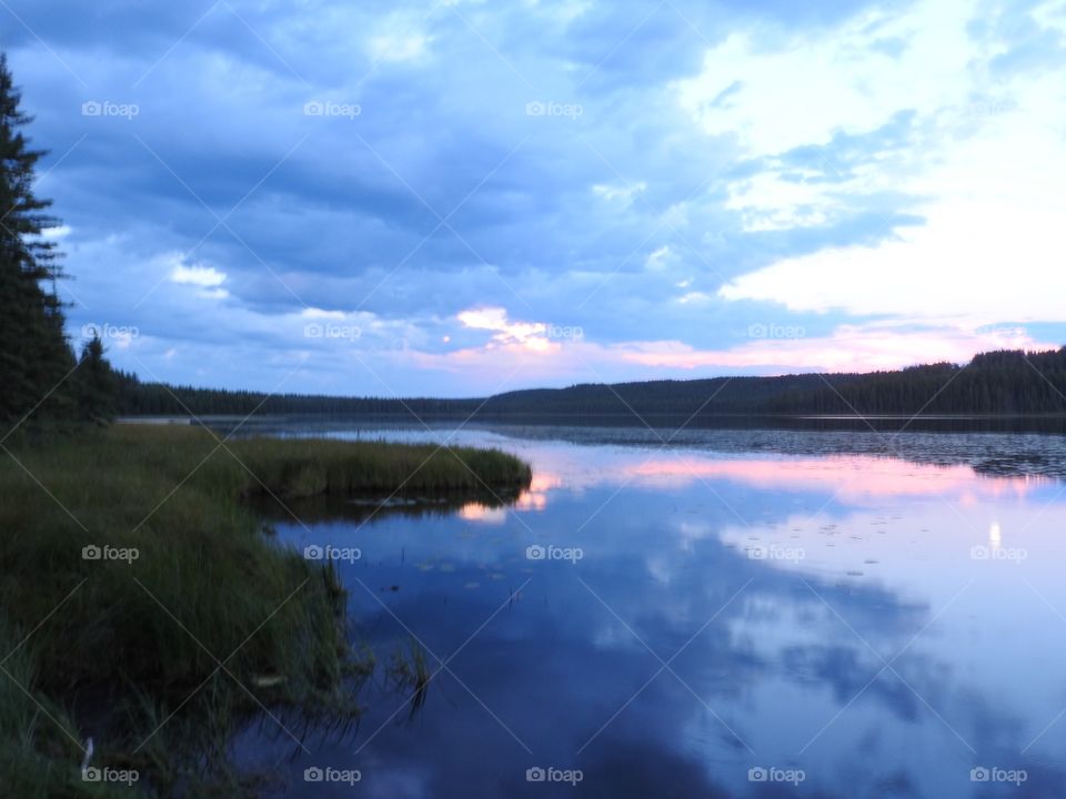 Fishing trips turned to great photo ops. This is dusk on Sean Lake.