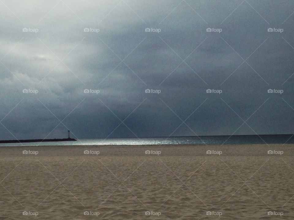Scenic view of calm beach