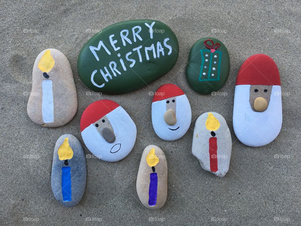 Merry Christmas on stones 