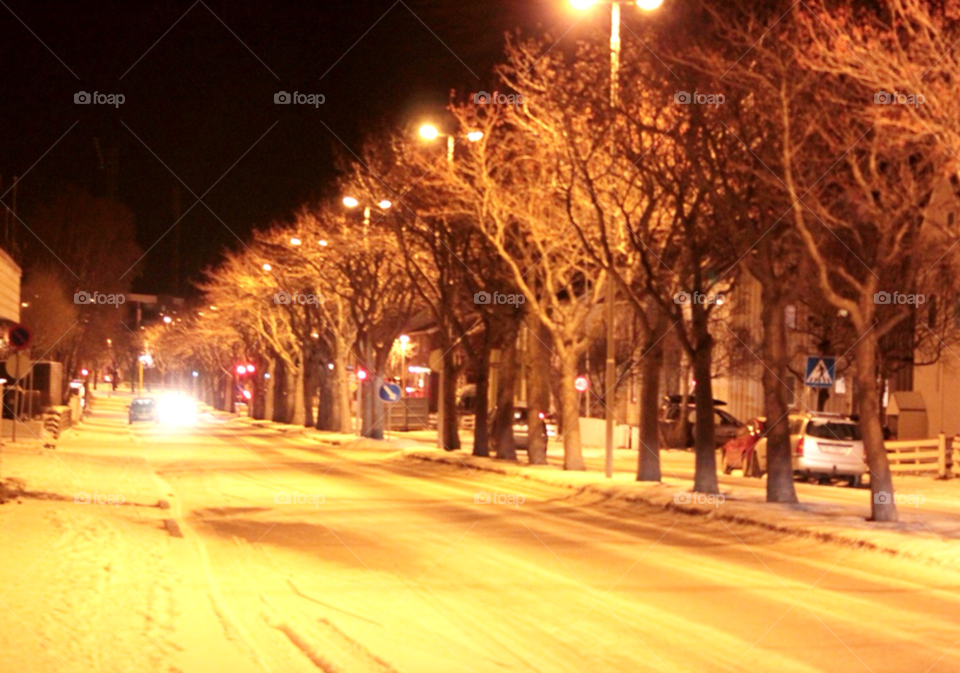 snow winter street light by Iphonepic