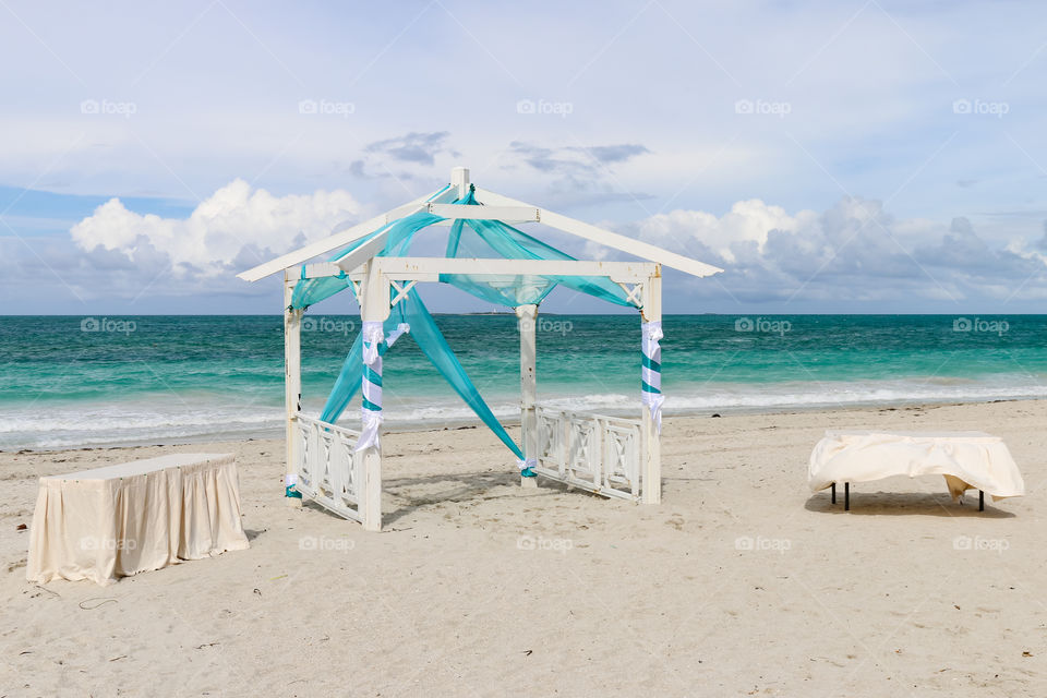 Wedding gazebo on the beach, Cuba, Varadero