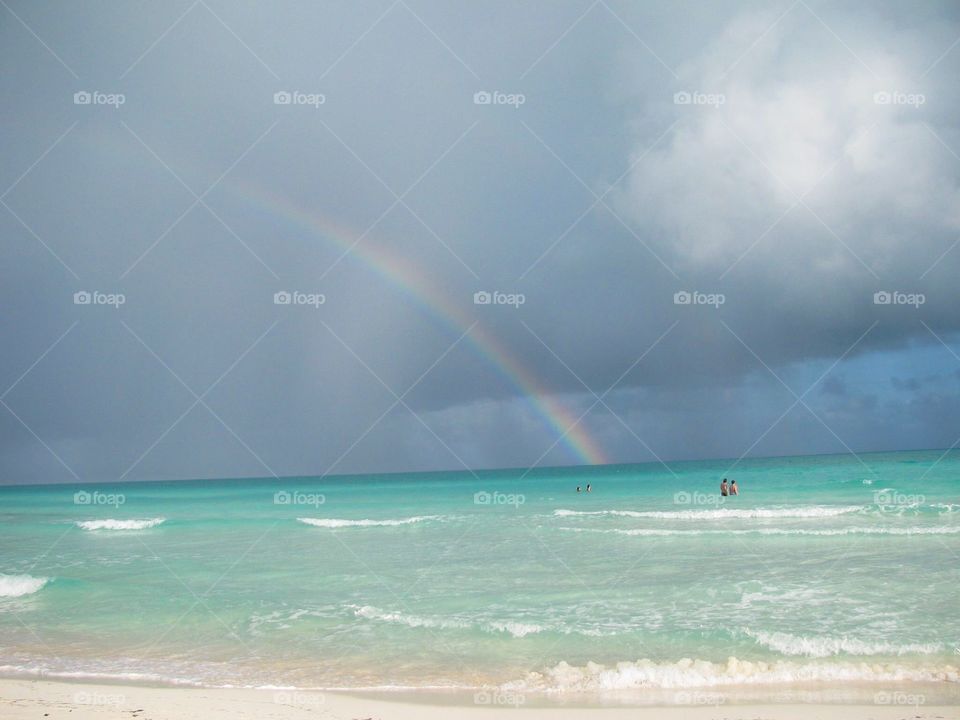 Rainbow over the ocean