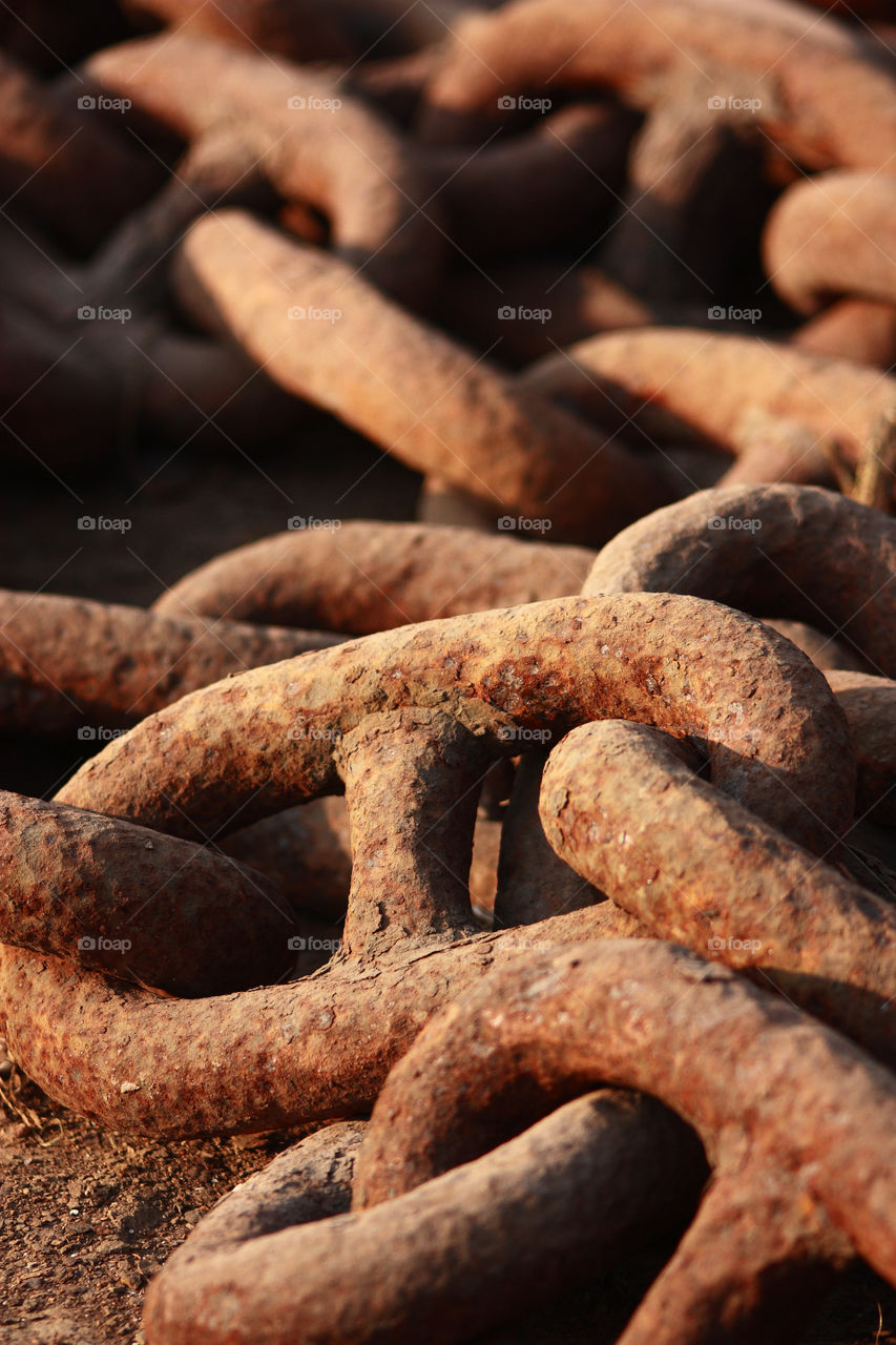 Rusted chain links
