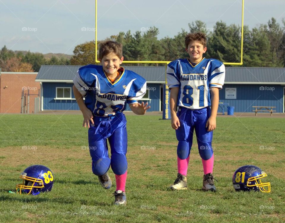 Handsome little football players. 