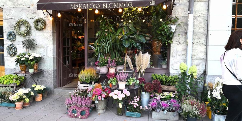A flower store in Stockholm.