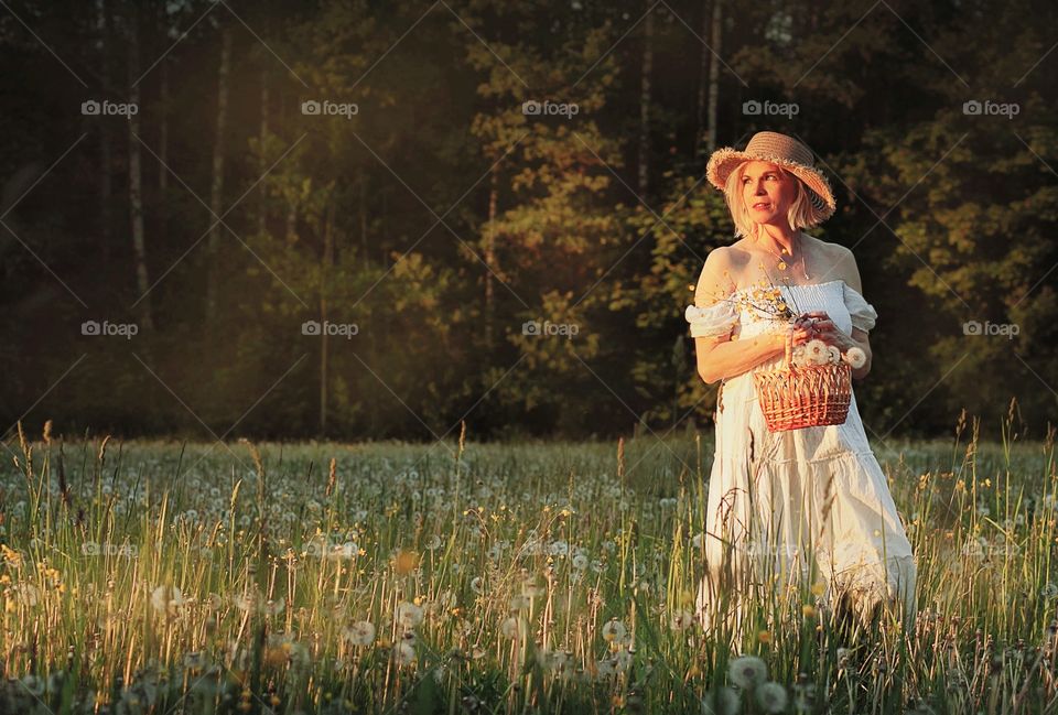 beautiful forest and beautiful woman