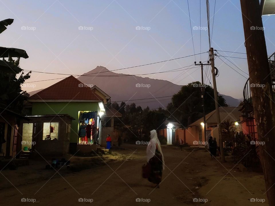 The beautiful of evening lights. Here is Shangarai, Arusha Tanzania one beautiful evening