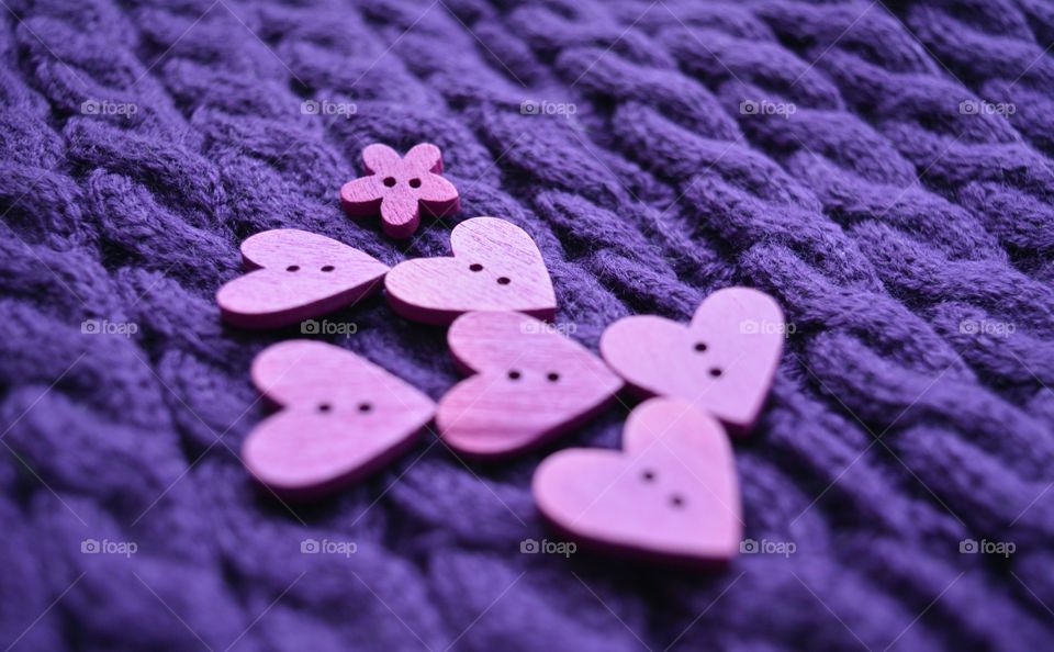 Flower and heart buttons